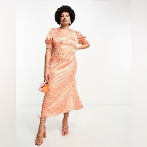 Anthropologie Never Fully Dressed Seashell Satin Maxi Dress size 18 retails $178